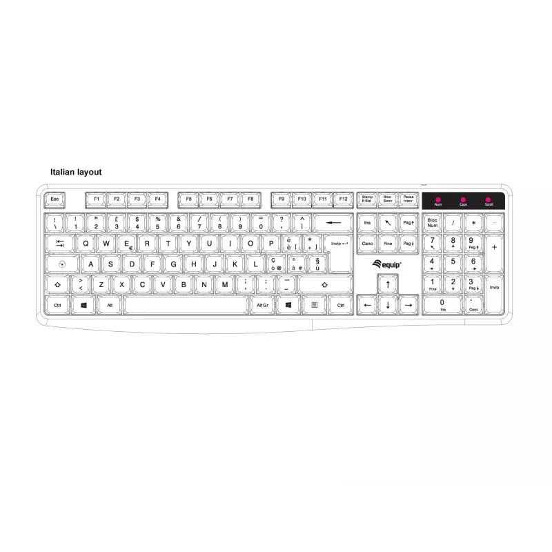 Equip 245213 tastatūra biroja USB QWERTY itāļu melna