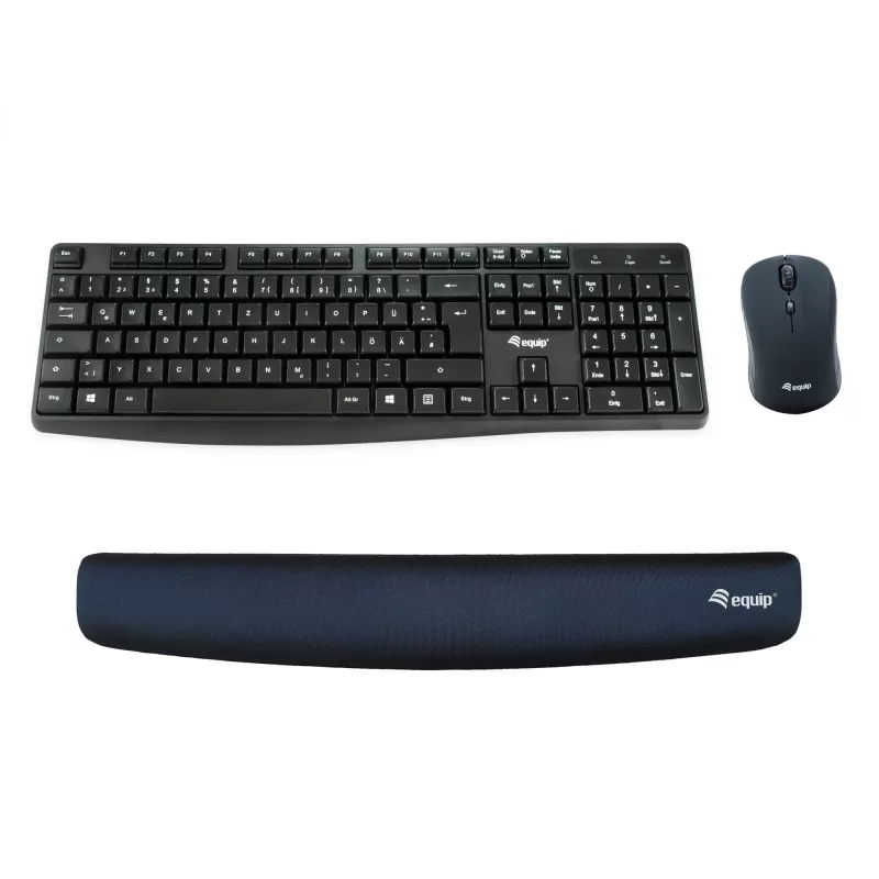 Equip plaukstas balsts tastatūrai, melns, atmiņas putas, Ķīna, 465 mm, 70 mm, 20 mm