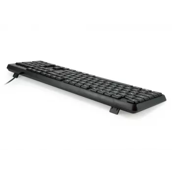 Equip vadu USB tastatūra, ASV/starptautisks izkārtojums (QWERTY), pilnizmēra (100%), vadu, USB, QWERTY, melna