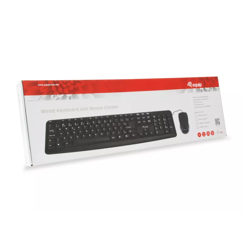Equip 245202 tastatūra ar peli birojam USB QWERTY portugāļu melns