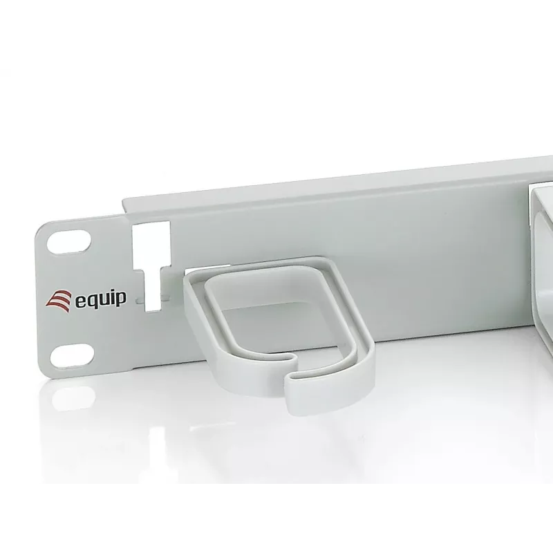Equip 19 collu statņu montāžas kabeļu pārvaldības panelis, gaiši pelēks (RAL 7035)
