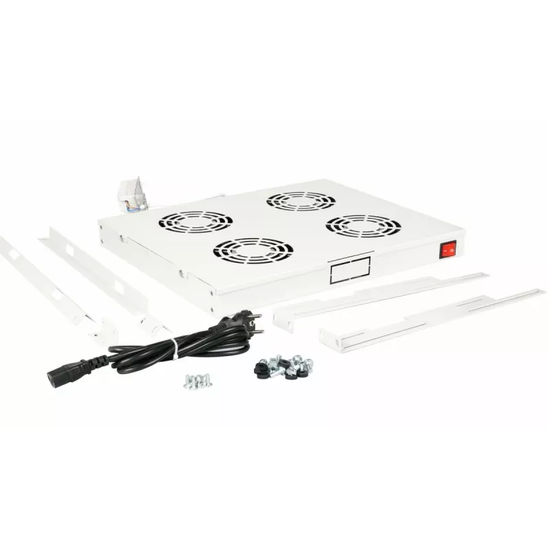 Equip dzesēšanas ventilatori 19', 1U, 4 VENTILATORI, RAL7035 pelēks