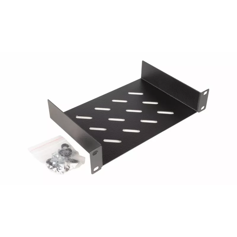 Equip Fixed Shelf 10', 1U, 150mm, melna
