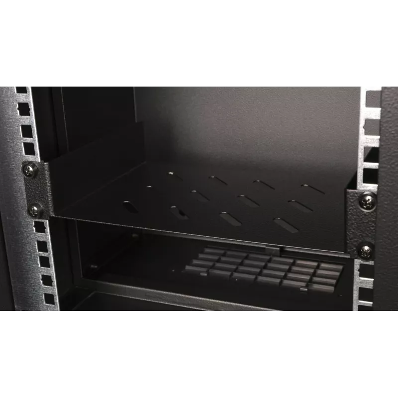 Equip Fixed Shelf 10', 1U, 150mm, melna