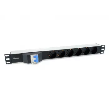 Equip 333312 strāvas sadales iekārta (PDU) 6 maiņstrāvas rozetes 1U melns
