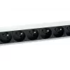 Equip 333313 strāvas sadales bloks (PDU) 8 maiņstrāvas rozetes 1U melna, sudraba