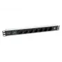 Equip 333315 Strāvas sadales bloks (PDU) 7 maiņstrāvas kontaktligzdas 1U melna, sudraba