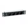 Equip 333311 barošanas sadales bloks (PDU) 4 maiņstrāvas rozetes 1U melna, sudraba