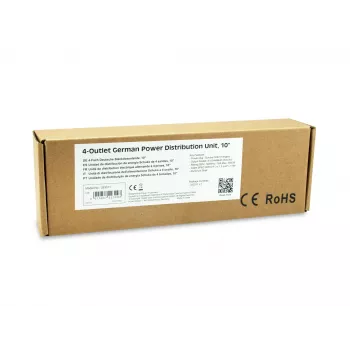 Equip 333311 barošanas sadales bloks (PDU) 4 maiņstrāvas rozetes 1U melna, sudraba