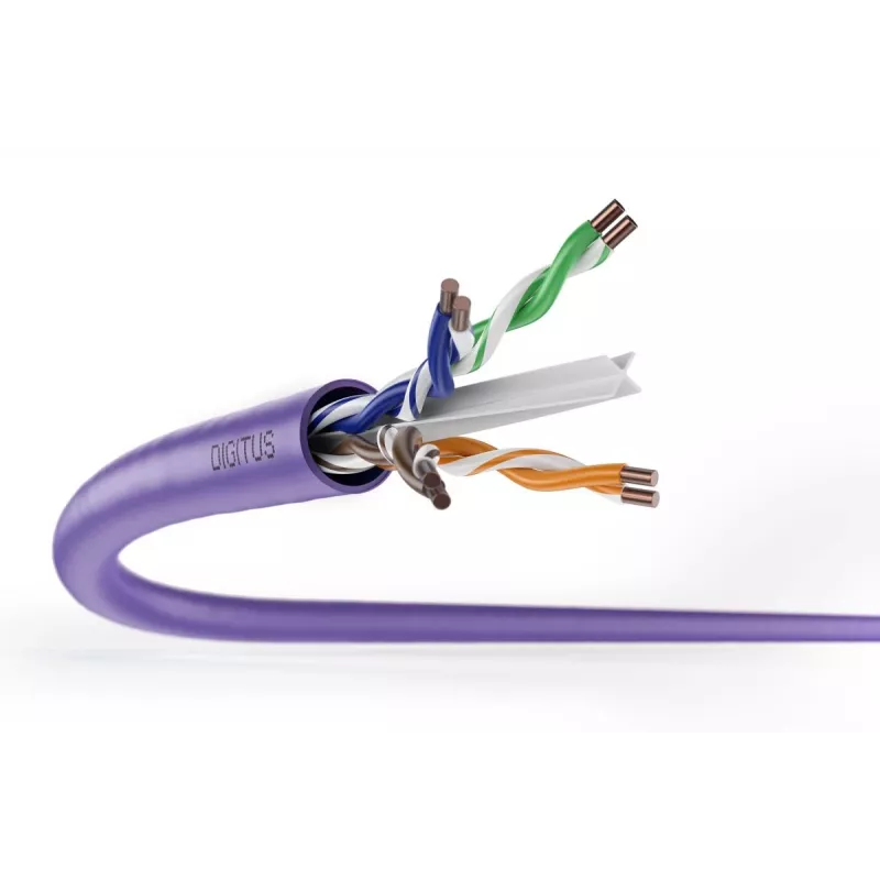 DIGITUS instalācijas kabelis - CAT6 - U/UTP - AWG 23/1 - 305m - Violeta