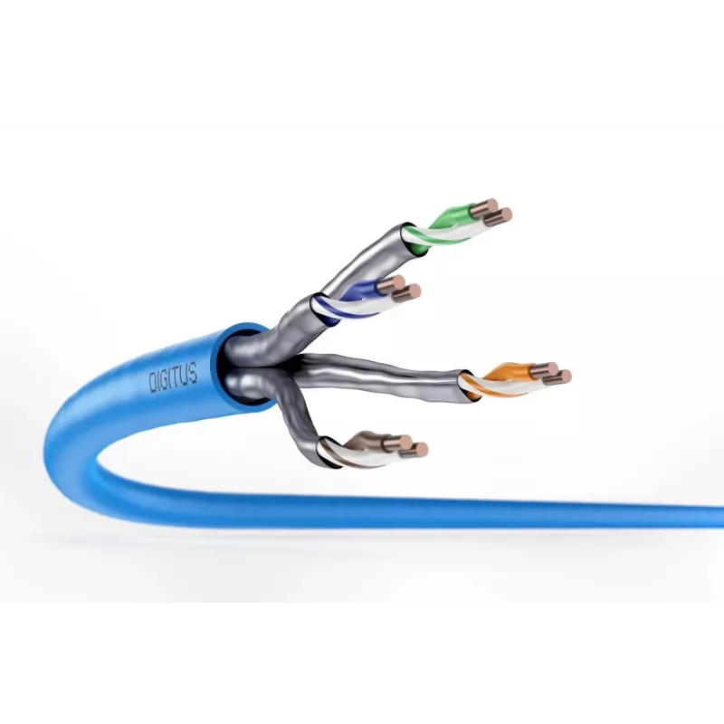 DIGITUS instalācijas kabelis - CAT6a - U/FTP - AWG 23/1 - 100m - zils