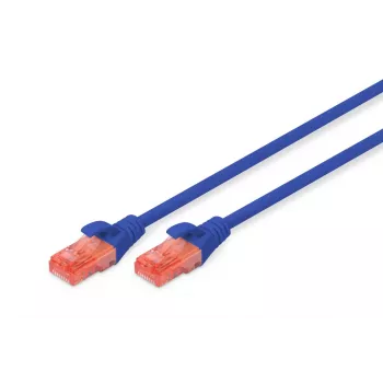 DIGITUS komutācijas kabelis Vara vads - CAT6 - U/UTP - Snagless - 3m - Zils