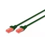 DIGITUS komutācijas kabelis - CAT6 - U/UTP - Snagless - Cu - 10m - zaļa