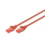 DIGITUS komutācijas kabelis - CAT6 - U/UTP - Snagless - Cu - 10m - red