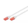 DIGITUS komutācijas kabelis - CAT6 - U/UTP - Snagless - Cu - 50 cm - balts
