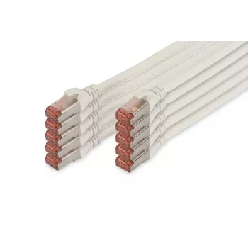DIGITUS komutācijas kabelis - CAT6 - S/FTP - Snagless - Cu - 5m - balta - 10pk