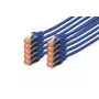 DIGITUS komutācijas kabelis - CAT6 - S/FTP - Snagless - Cu - 2m - zils - 10 gab.