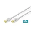 DIGITUS komutācijas kabelis - CAT6a - S/FTP - Snagless - 1m - dzeltena - 10pk