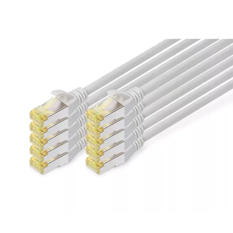 DIGITUS komutācijas kabelis - CAT6a - S/FTP - Snagless - 2m - red - 10pk