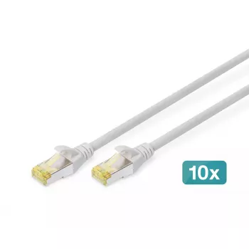 DIGITUS komutācijas kabelis - CAT6a - S/FTP - Snagless - 2m - red - 10pk
