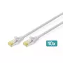 DIGITUS komutācijas kabelis - CAT6a - S/FTP - Snagless - 2m - red - 10pk
