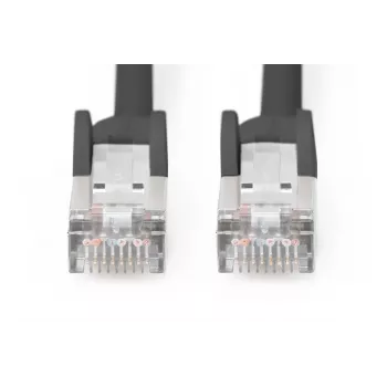 DIGITUS ielāpu vads - CAT6 - S/FTP - ar uzmavu - 1 m - melns