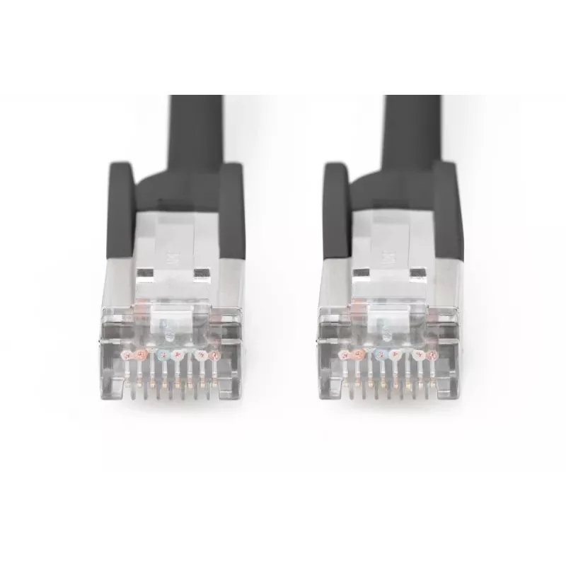 DIGITUS ielāpu vads - CAT6 - S/FTP - ar uzmavu - 1 m - melns