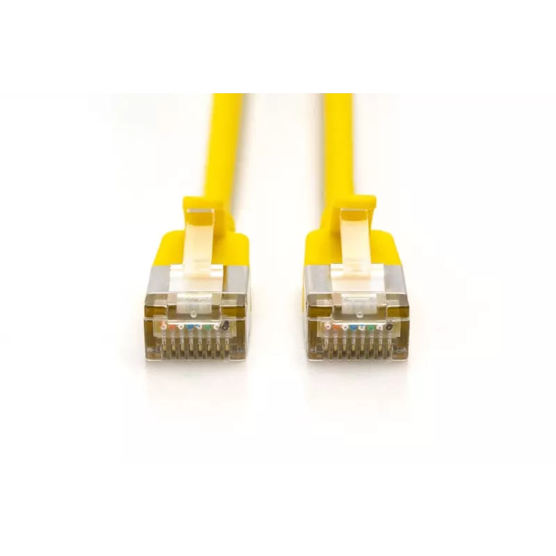 DIGITUS plāns komutācijas kabelis - CAT6A - F-FTP - 2m - dzeltens