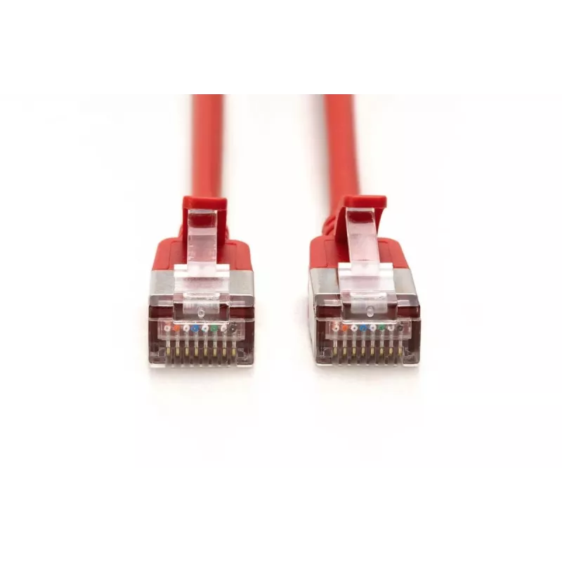 DIGITUS plāns komutācijas kabelis - CAT6A - F-FTP - 30cm - sarkans