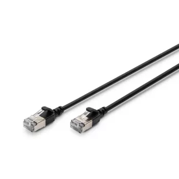 DIGITUS plāns komutācijas kabelis - CAT6A - F-FTP - 50cm - Melns