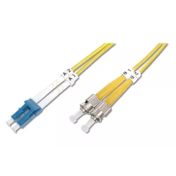 DIGITUS Fiber Optic Patch Cord, LC to ST OS2, Singlemode 09/125 µ, Duplex, Length 2m