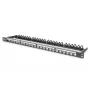 DIGITUS Modular Patch Panel, ekranēts 24-portu, marķējuma lauks, 0.5U, statnes montāža, krāsa melna RAL 9005