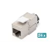 DIGITUS CAT6a Keystone ligzda - ekranēta, bezinstrumentu savienojums - inteliģents kabeļa pārvaldnieks - 24 gab.
