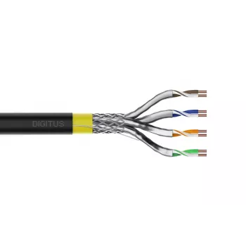 DIGITUS instalācijas kabelis - CAT 7A - S/FTP - AWG 22/1 simplex - 500m - dzeltens - Dca-s1a d1 a1