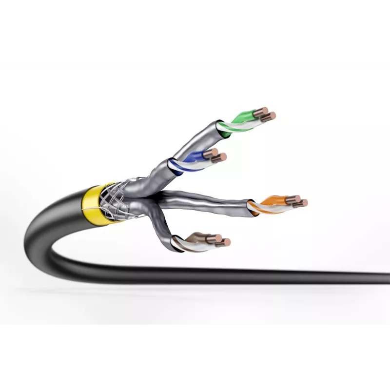 DIGITUS instalācijas kabelis - CAT 7A - S/FTP - AWG 22/1 simplex - 500m - dzeltens - Dca-s1a d1 a1