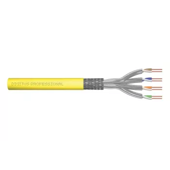 DIGITUS instalācijas kabelis - Cat 7a - S/FTP - AWG 22/1 simplex - 100m - dzeltens