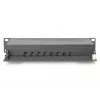 DIGITUS Patch Panel CAT6A ekranēts, 8 portu 1U, 10 collu statīva montāžai, melns RAL 9005