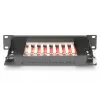 DIGITUS Patch Panel CAT6A ekranēts, 8 portu 1U, 10 collu statīva montāžai, melns RAL 9005