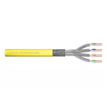 DIGITUS instalācijas kabelis - CAT 7A - S/FTP - AWG 22/1 simplex - 500 m - dzeltens - B2ca
