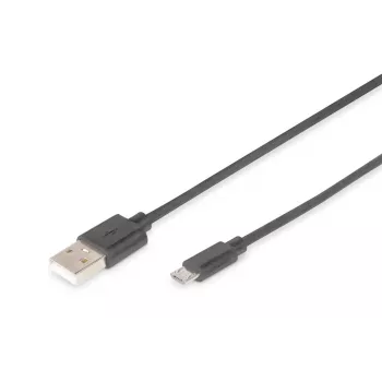 DIGITUS USB 2.0 savienojuma kabelis, A tips - micro B M/M, 2m USB 2.0 saderīgs melns