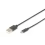 DIGITUS USB 2.0 savienojuma kabelis, A tips - micro B M/M, 2m USB 2.0 saderīgs melns