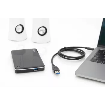DIGITUS ASSMANN USB Type-C savienojuma kabelis, Type C uz A vīr./vīr., 1 m pilnfunkciju, Gen2, 3A, 10GB, versija 3.1, CE, melns