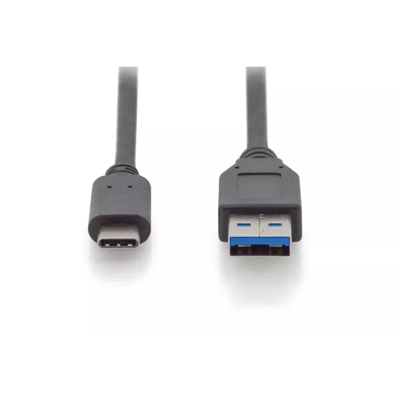 DIGITUS ASSMANN USB Type-C savienojuma kabelis, Type C uz A vīr./vīr., 1 m pilnfunkciju, Gen2, 3A, 10GB, versija 3.1, CE, melns