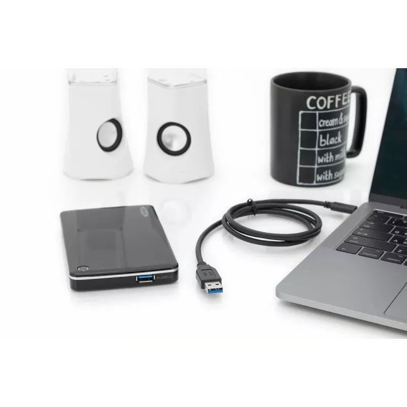 DIGITUS ASSMANN USB Type-C savienojuma kabelis, Type C uz A vīr./vīr., 1 m pilnfunkciju, Gen2, 3A, 10GB, versija 3.1, CE, melns