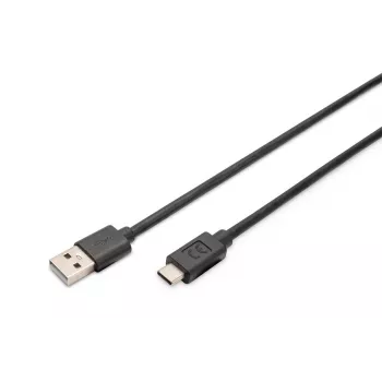 DIGITUS ASSMANN USB Type-C savienojuma kabelis, C uz A M/M, 3m 3A, 480MB, 2.0 versija, melns