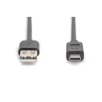 DIGITUS ASSMANN USB Type-C savienojuma kabelis, C uz A M/M, 3m 3A, 480MB, 2.0 versija, melns