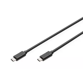 DIGITUS ASSMANN USB Type-C savienojuma kabelis, C tipa uz C vīriešu/vīriešu, 3m, ātrgaitas, melns