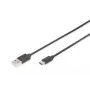 DIGITUS ASSMANN USB Type-C savienojuma kabelis, tips C uz A vīr./vīr., 2m 3A, 480MB, 2.0 versija, melns
