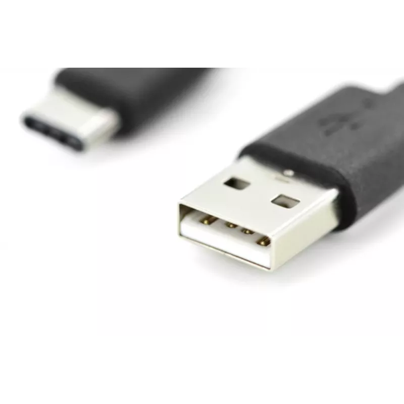 DIGITUS ASSMANN USB Type-C savienojuma kabelis, tips C uz A vīr./vīr., 2m 3A, 480MB, 2.0 versija, melns