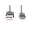 DIGITUS ASSMANN USB Type-C savienojuma kabelis, tips C uz A vīr./vīr., 2m 3A, 480MB, 2.0 versija, melns